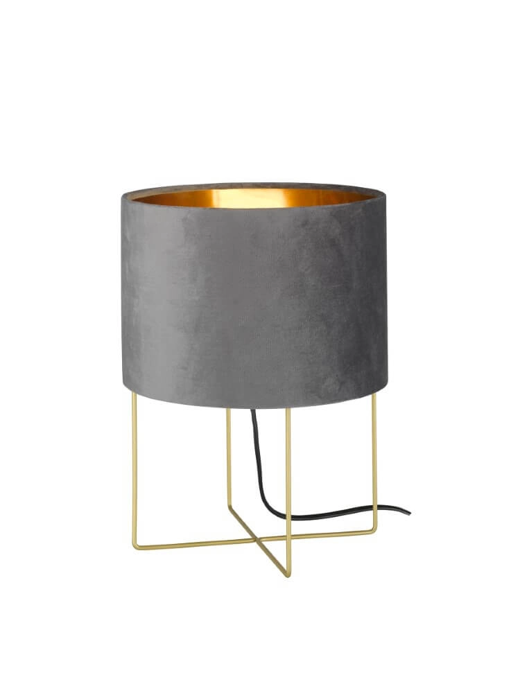 Tischlampe Aura grauer Samt