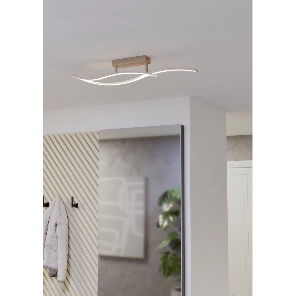 LED-Deckenlicht Grisolia 84 cm – Holzoptik Eglo 9008606316168