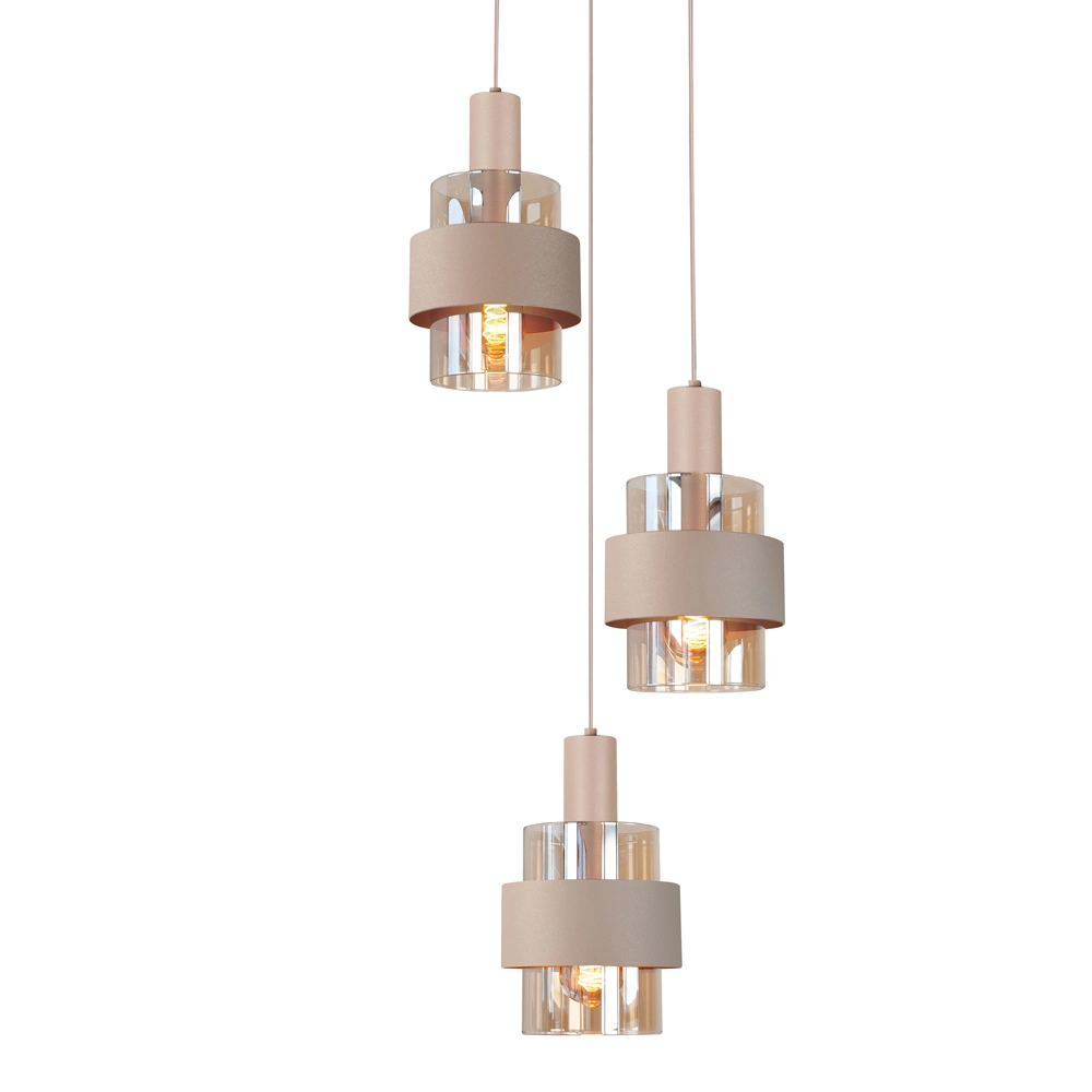 3-flammige Pendelleuchte Marrone sandbraun Highlight 8718379051357