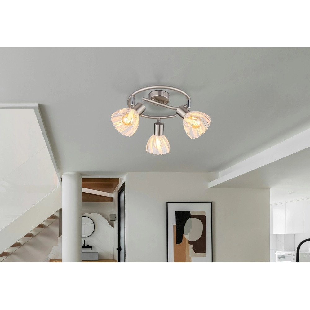 Deckenlampe 3-Leuchten Zachery Nickel Globo 9007371533480