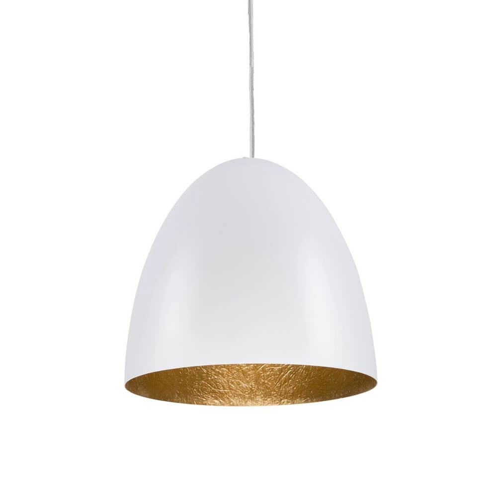 Weiße Hängelampe Egg M Ø 38cm