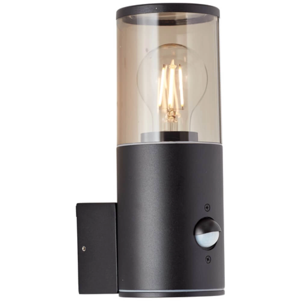 Schwarze Außenlampe Sergioro mit Sensor