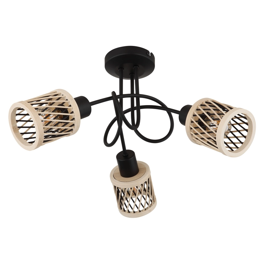 3-Licht Deckenlampe Mali Schwarz Globo 9007371525720
