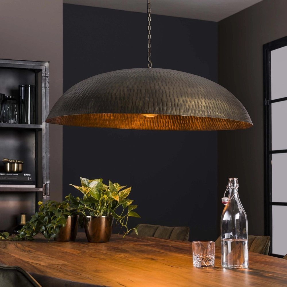 Metallrunde Pendellampe Cupola Ø 90 cm – Kupferbronze Lyora 8716803511064