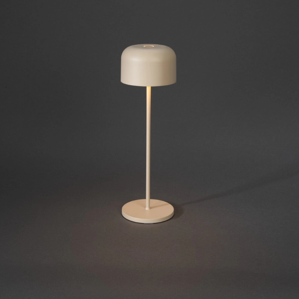 Sandfarbene Tischlampe Lille wiederaufladbar KonstSmide 7318307834338