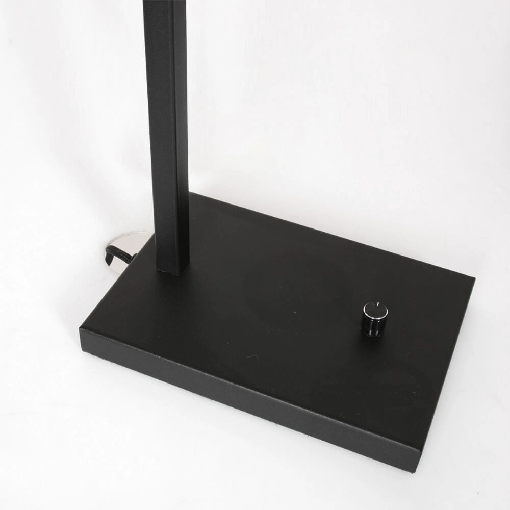 Schwarze Tischlampe Lotus mit Rauchglas Steinhauer 8712746167702