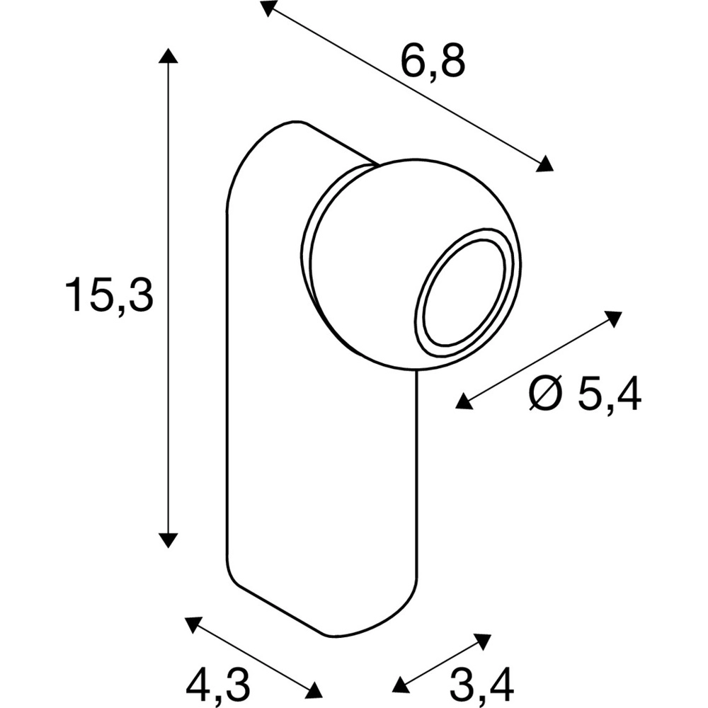 Deckenlampe Dysko weiß mit schwarzem Knöchel SLV 4024163317238