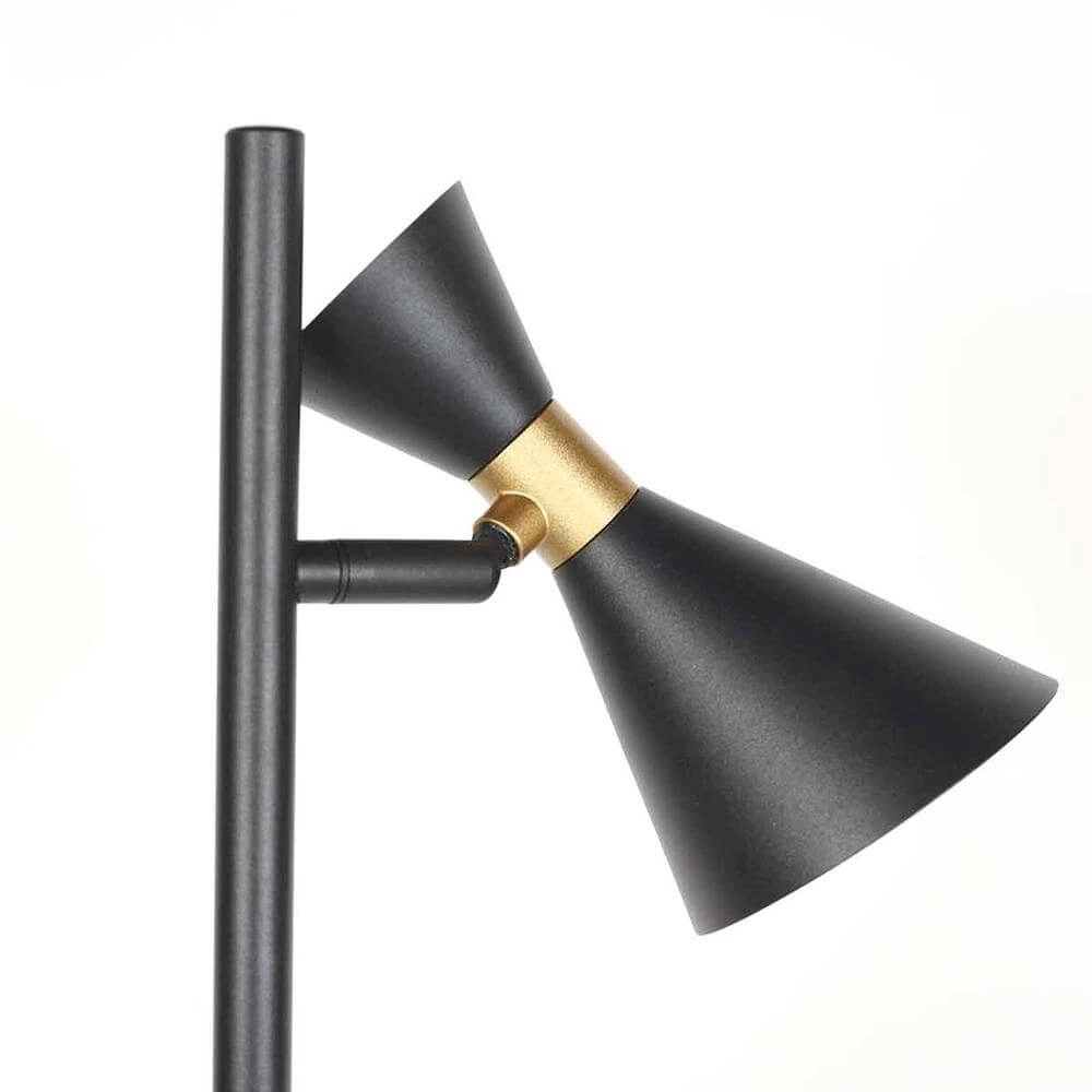 Design-Stehleuchte Preto schwarz mit gold Steinhauer 8712746176315