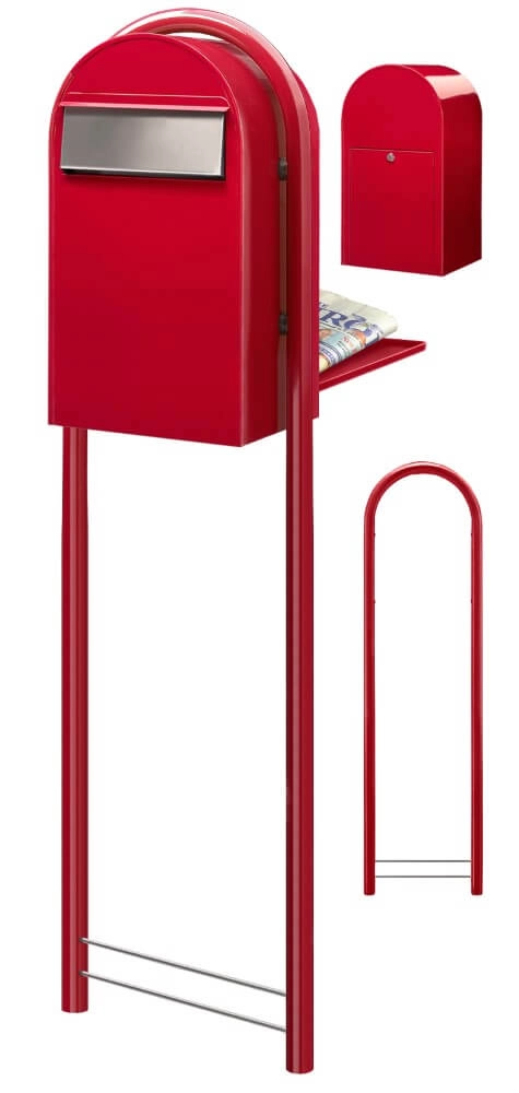 Briefkasten Grande B 3001 i Hellrot Bobi 6417237034229