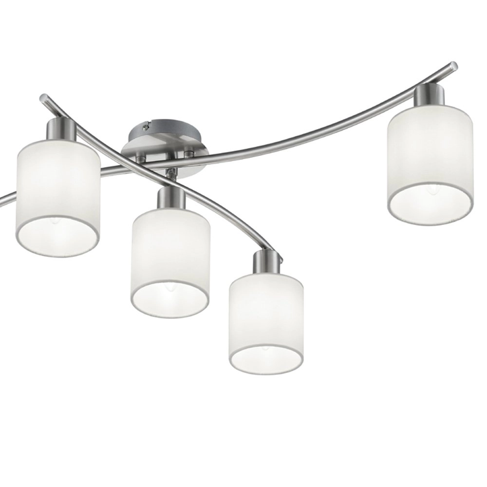 Deckenleuchte Garda 5-leichte Nickelmatte mit weiß Trio 4017807349214