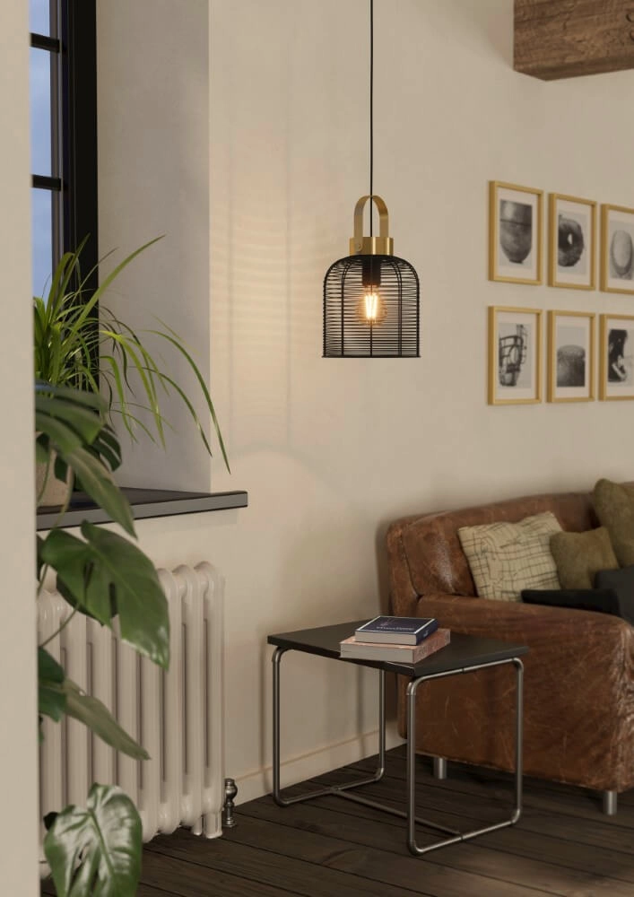 Drahtlampe Roundham Ø 22cm - Schwarz mit Gold Eglo 9002759439637