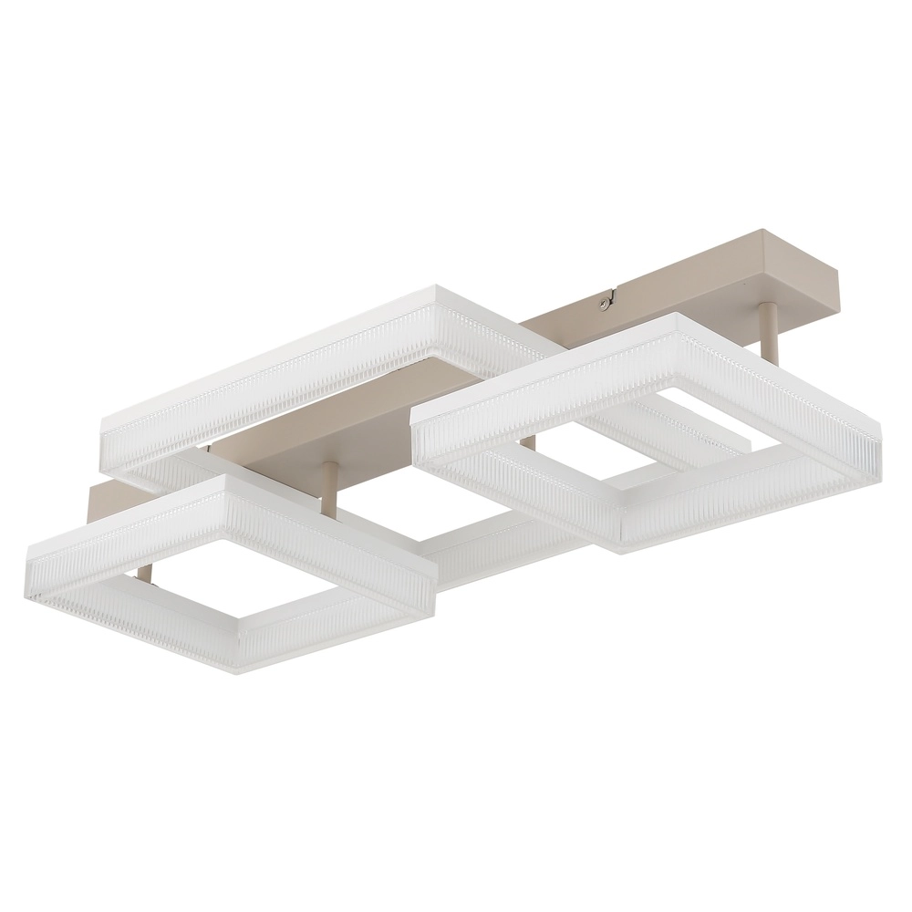 Moderne Deckenleuchte Zara sandbraun quadratisch 66cm Globo 9007371567089