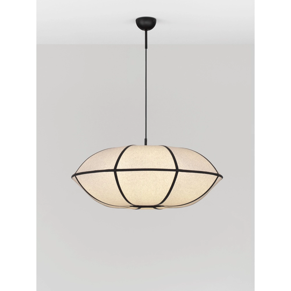 Pendellampe Brera schwarz mit weißem Ø 70 cm Lyora 5212017493576