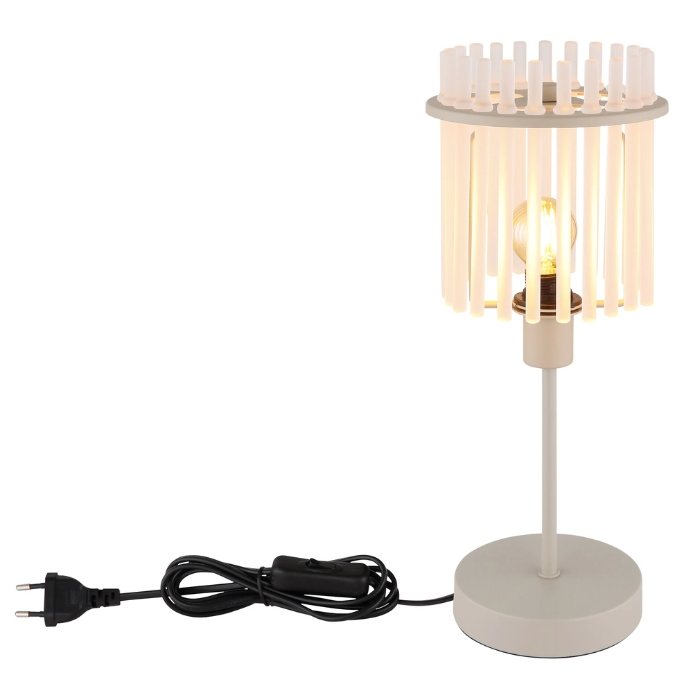 Tischlampe Gorley sandbraun mit Glas Globo 9007371569700