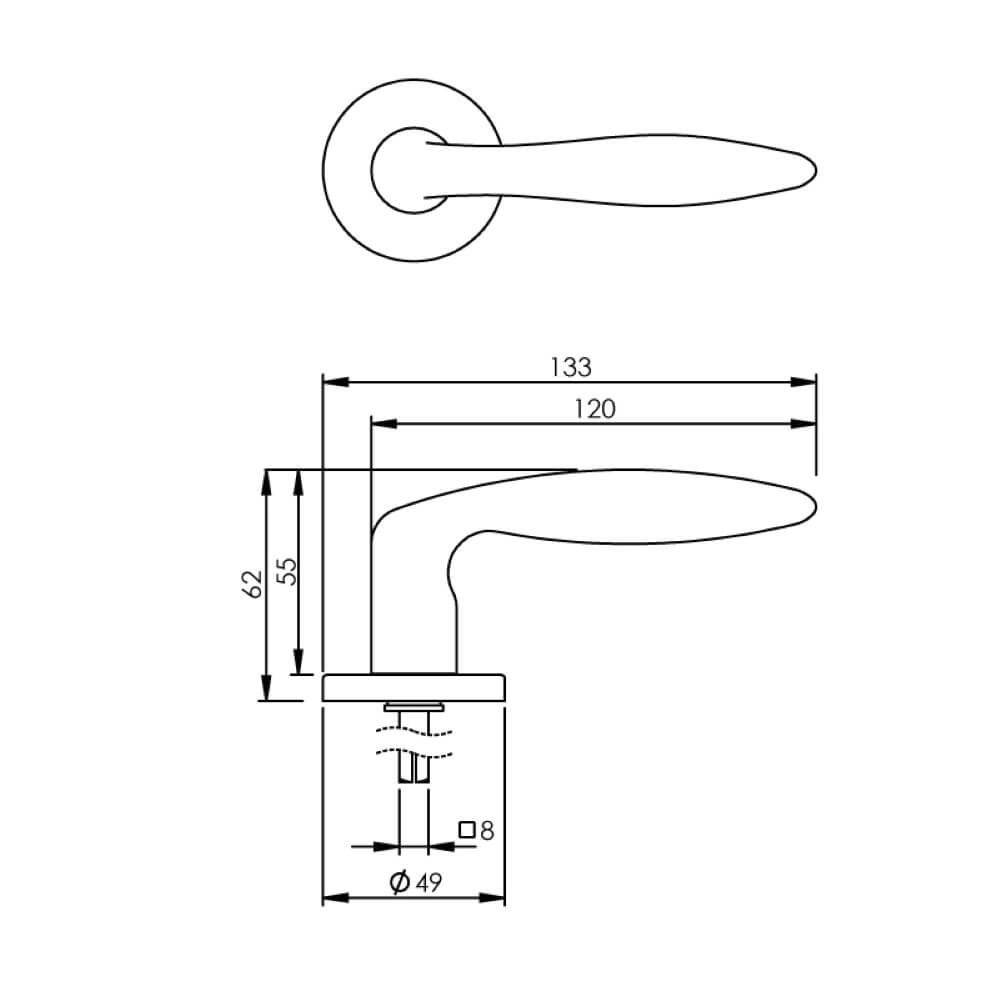 Türklinke Sigaar nickel matt Intersteel 8714186068557