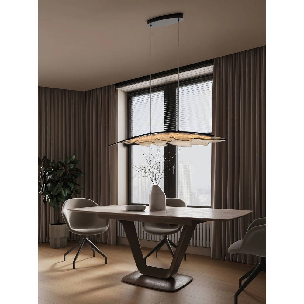 Design-Pendellampe Amado Anthrazit mit Mokka 104 cm