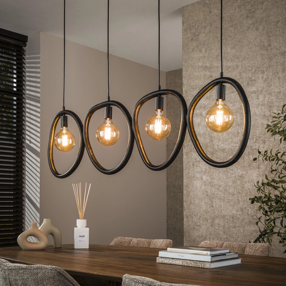 Rings Pendellampe Pebble Arktisch Schwarz – 4x E27 Lyora 8716803511019