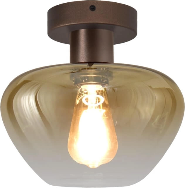 Deckenlampe Genua braun mit Goldglas Ø 24cm