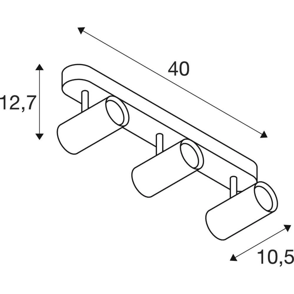 Aufputz-Spot Noblo Schwarz 3-flammig verstellbar SLV 4024163300421