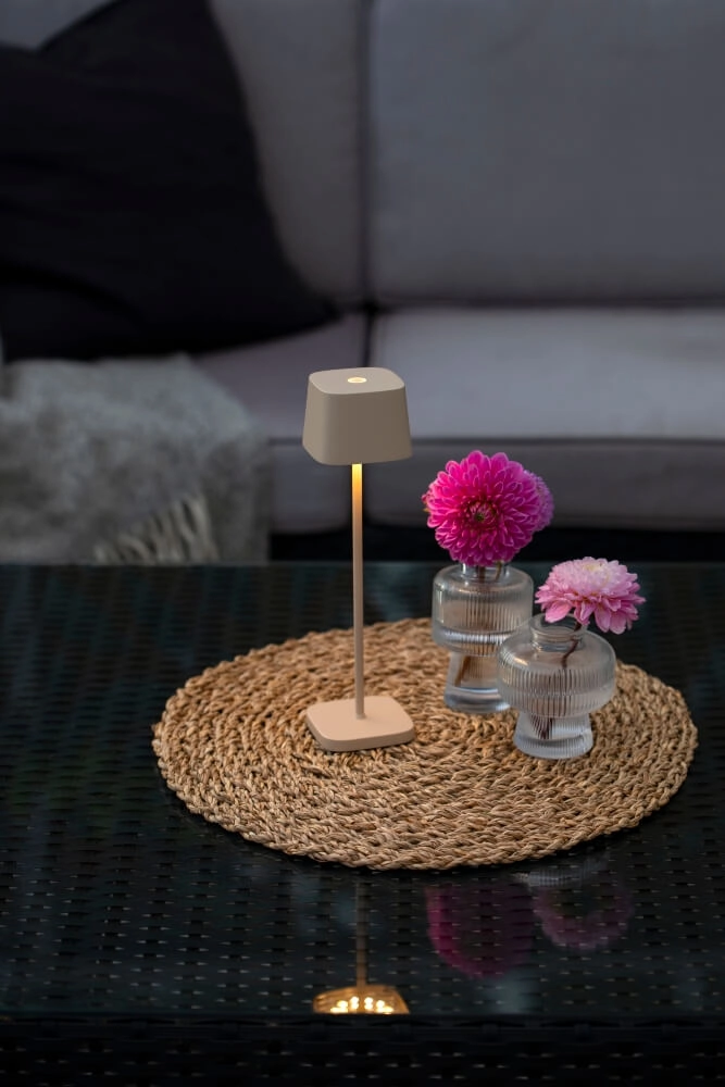 Wiederaufladbare Tischleuchte Capri mini sandbraun KonstSmide 7318307829334