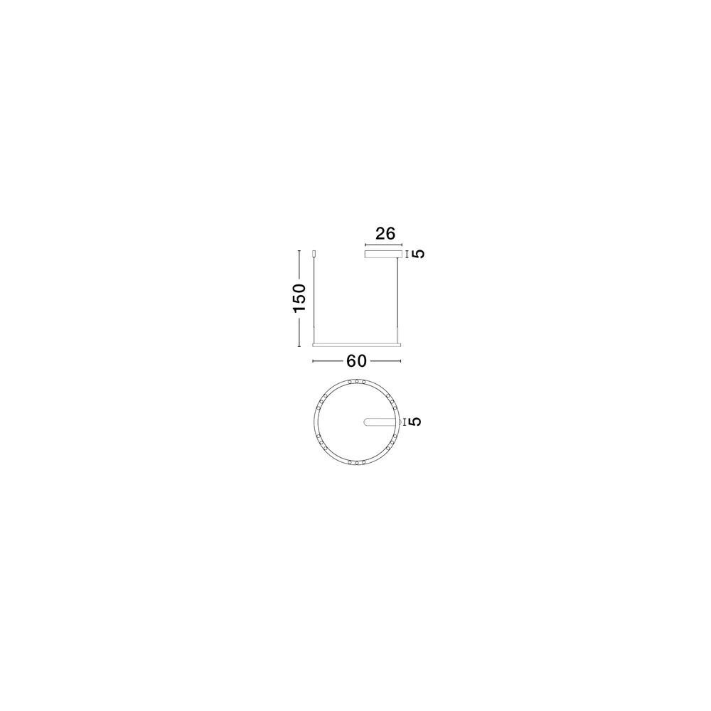 Schlanke Pendelleuchte Lunette schwarz Ø 660cm Lyora 5212017465191