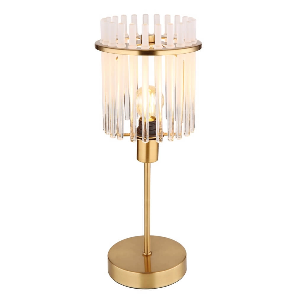 Goldene Tischleuchte Gorley mit Glas Ø 15cm