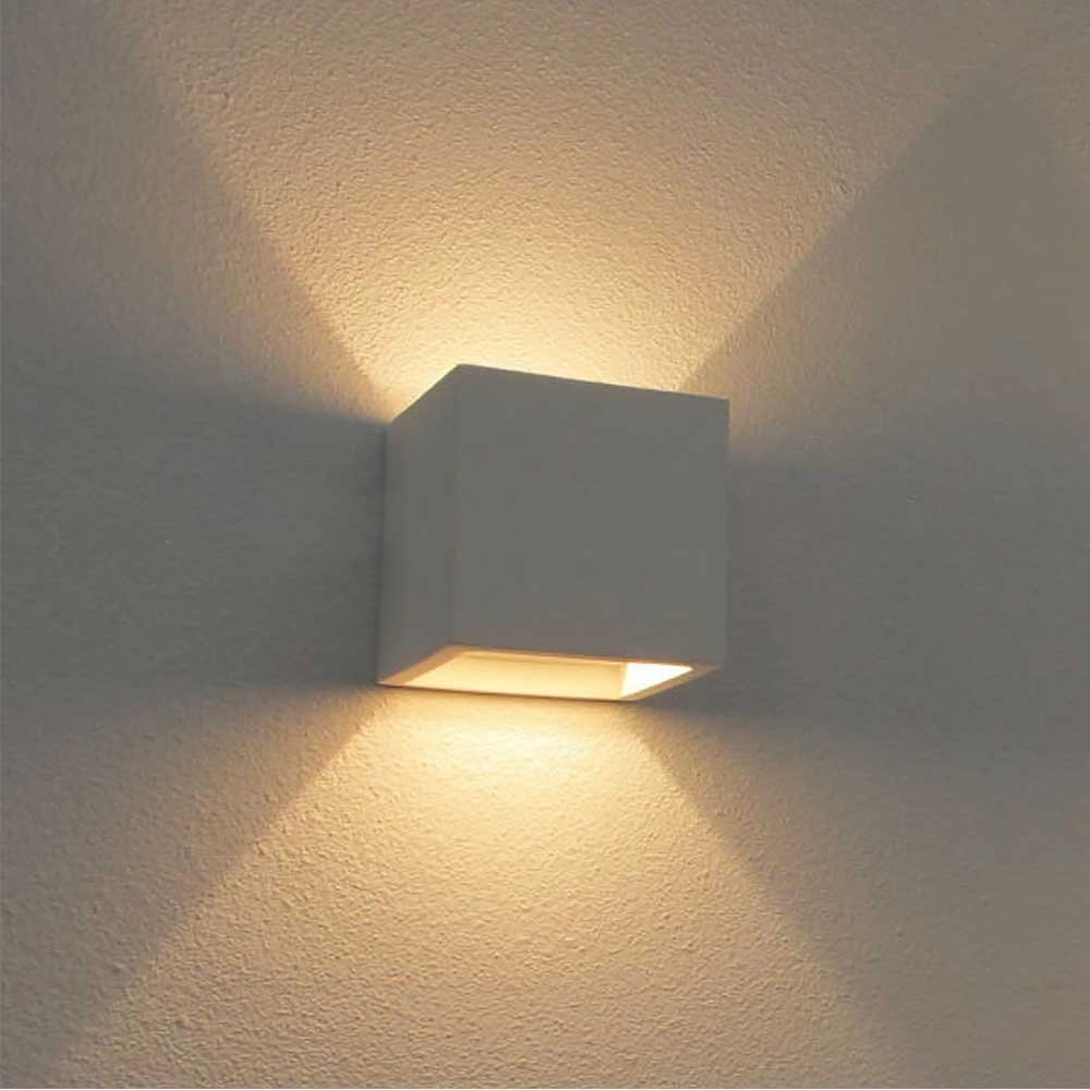 Malbarer Wandscheinwerfer Plaster Square Oben-unten weiß Artdelight 8719831733286