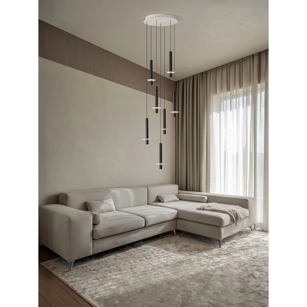 Design-Pendellampe Noemi schwarz mit weißem Ø 47 cm