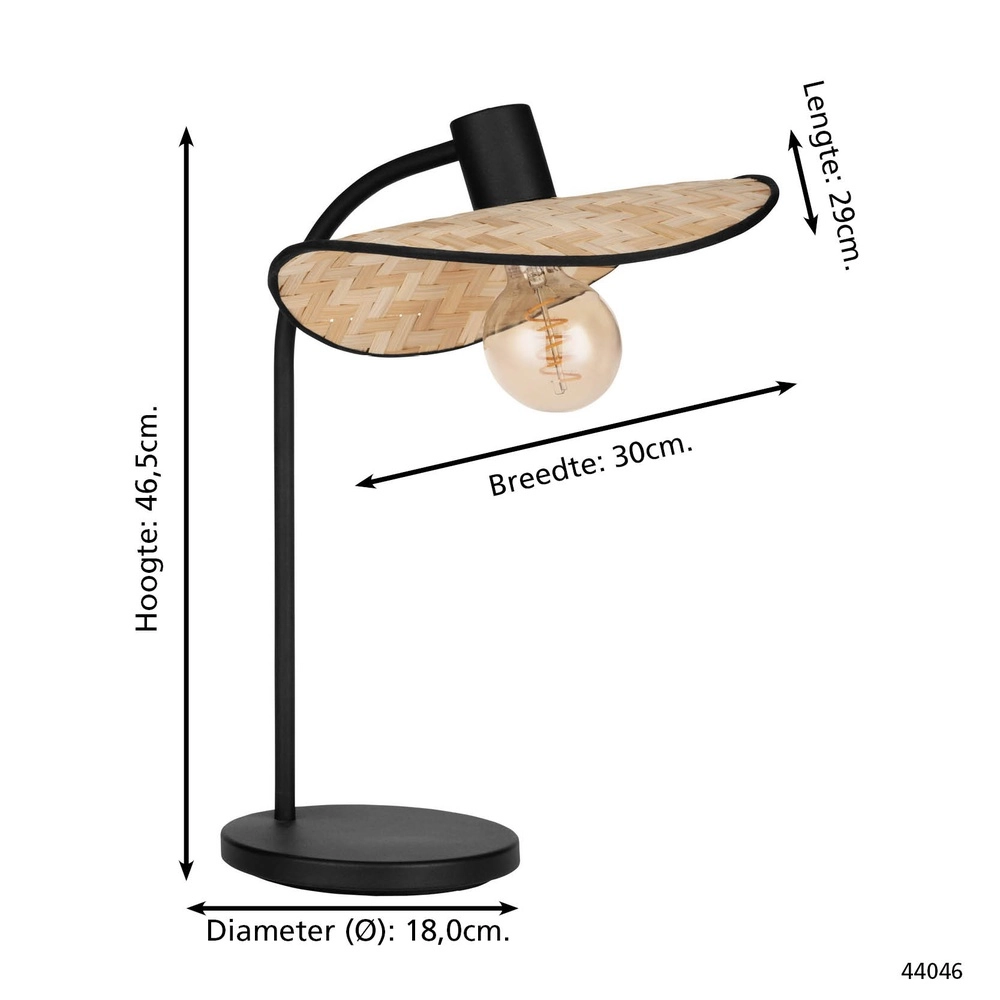 Rattan-Schreibtischlampe Marywell Eglo 9002759440466