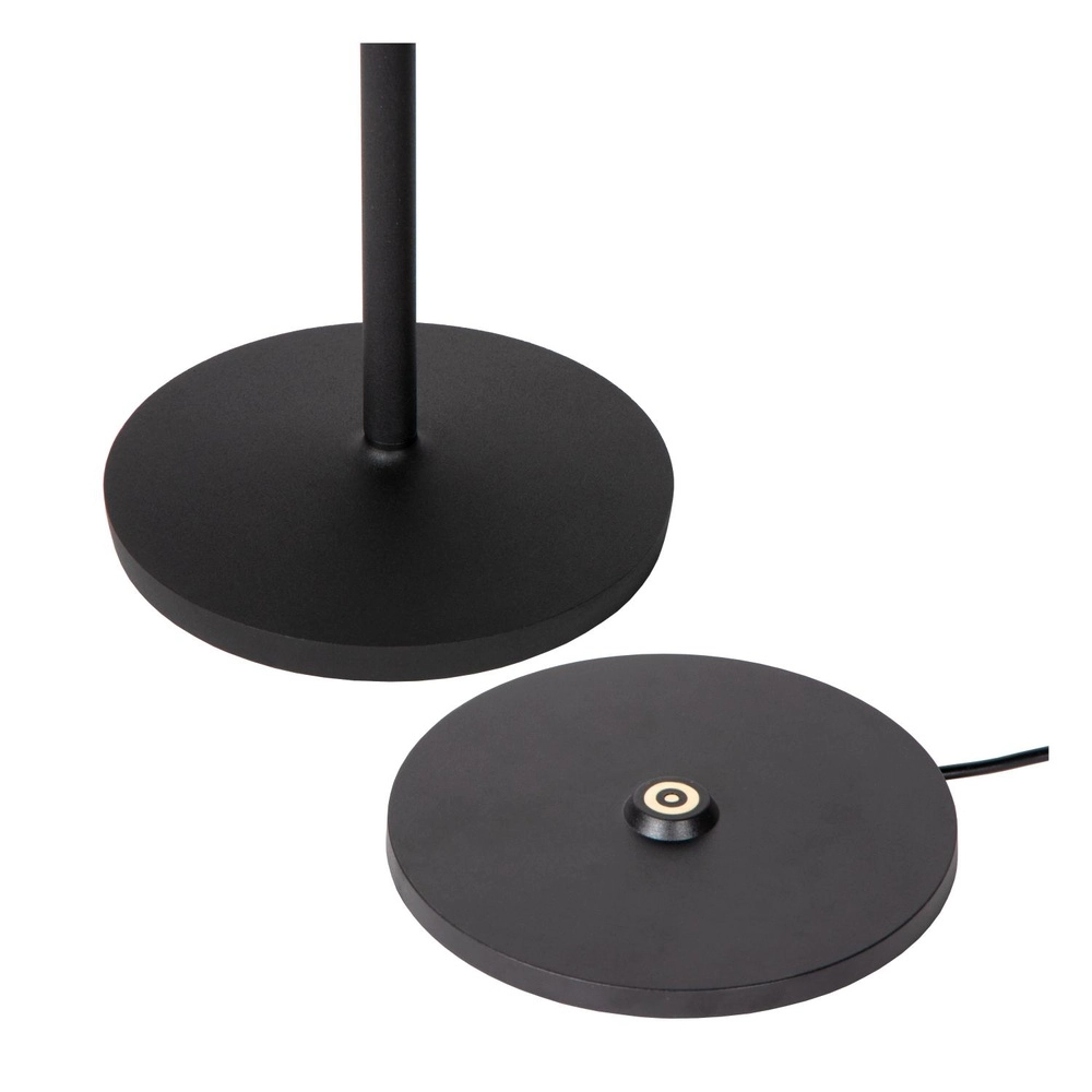 Wiederaufladbare Tischlampe Justine Schwarz mit Ladestation Lucide 5411212272171