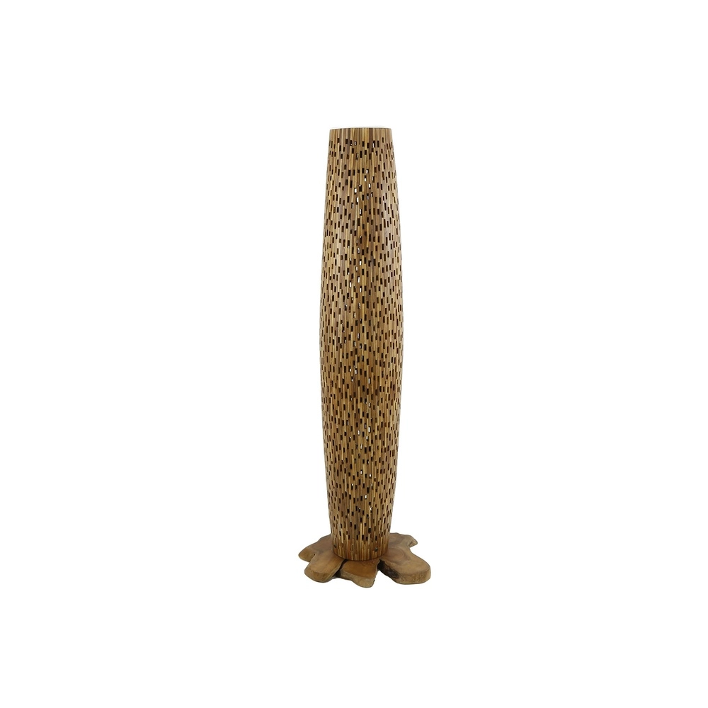 Holz-Stehlampe Bars Teakholz – 145 cm – Ø 40 cm Lyora 8716803512795