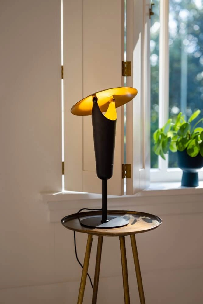 Moderne Tischlampe The Britt schwarz mit gold ETH 8720195304432