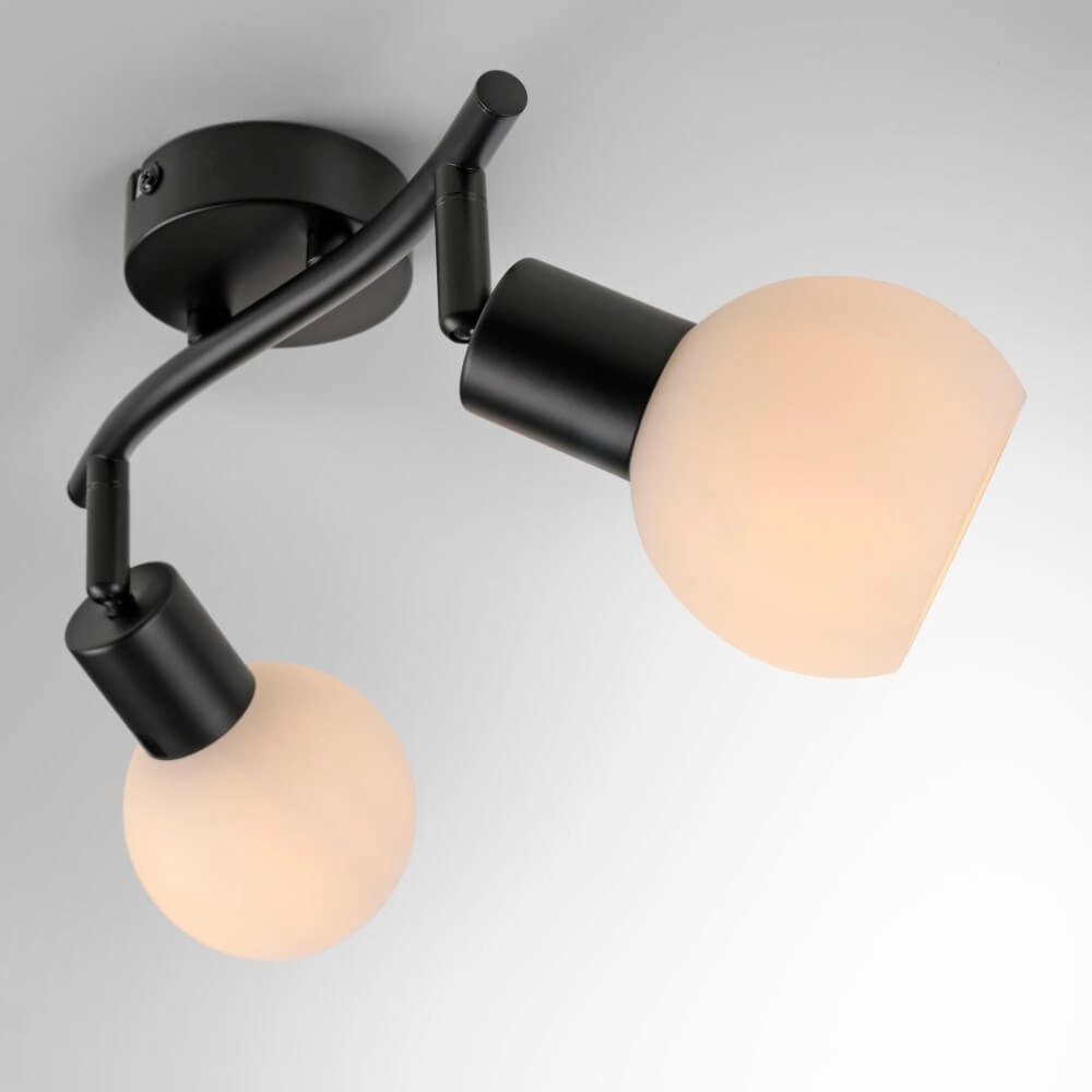 Schwarze Deckenleuchte Loki 2-flammig Just Light 4043689000769