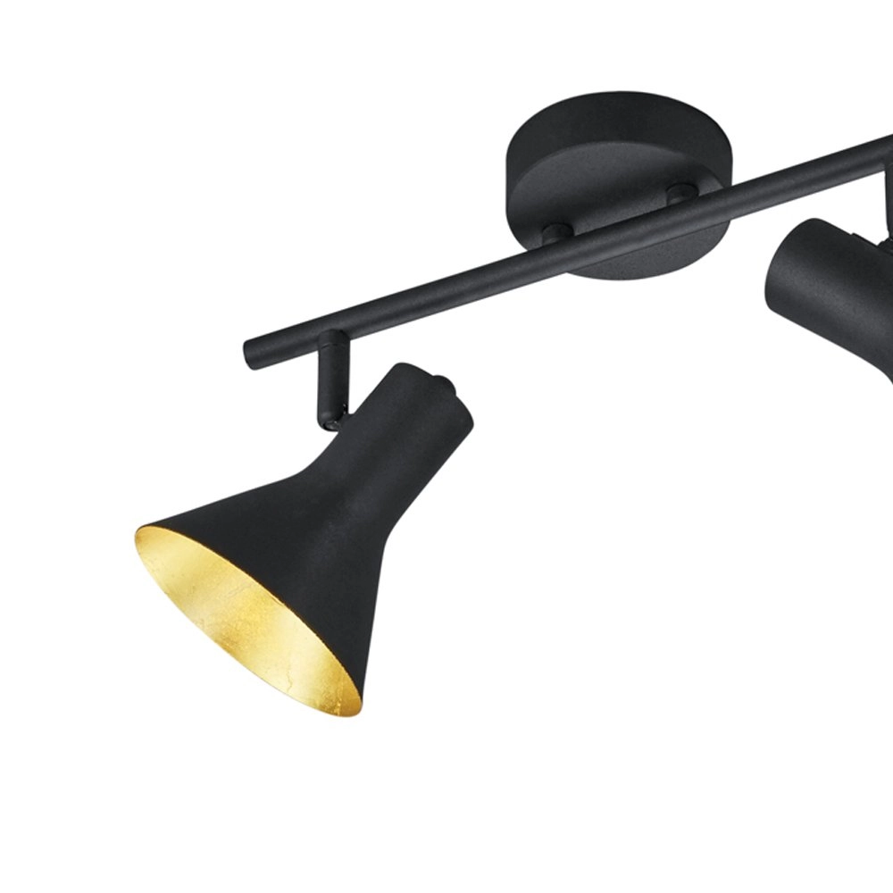 Deckenstrahler Nina 2 Lichtschwarz mit gold Trio 4017807298864