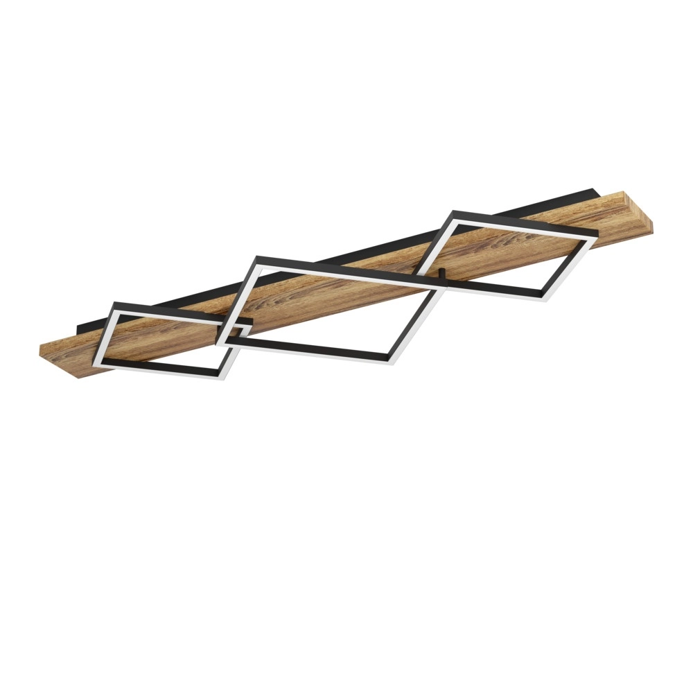 Deckenlampe Boyal schwarz mit dunklem Holz