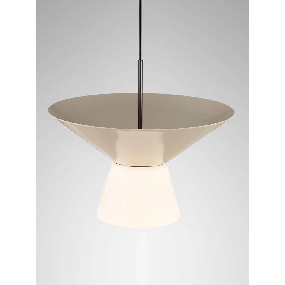 Design-Pendellampe Baris weiß mit grauem Ø 22 cm