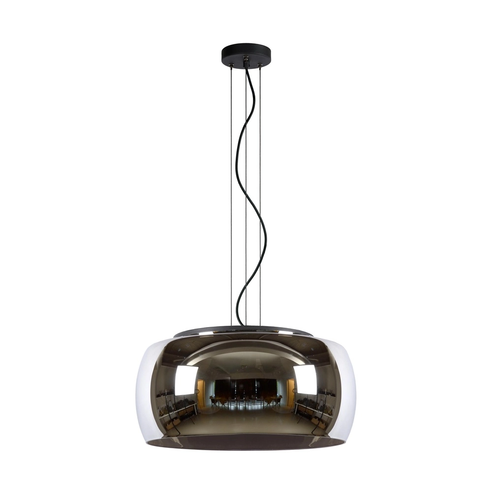 Design-Pendellampe Olivia Ø 50 cm schwarz mit Rauchglas