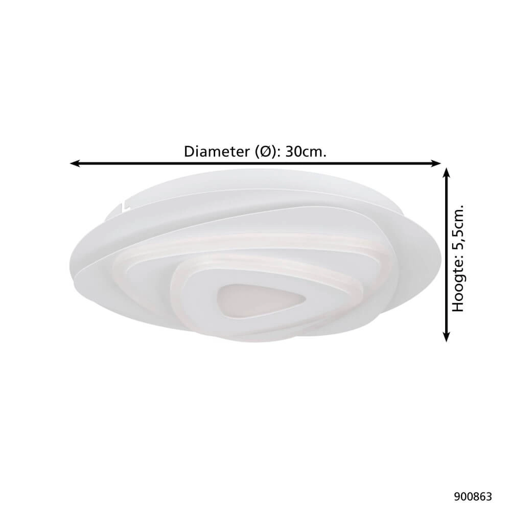 Weiße LED-Deckenleuchte Palagiano Ø 30cm Eglo 9008606264087