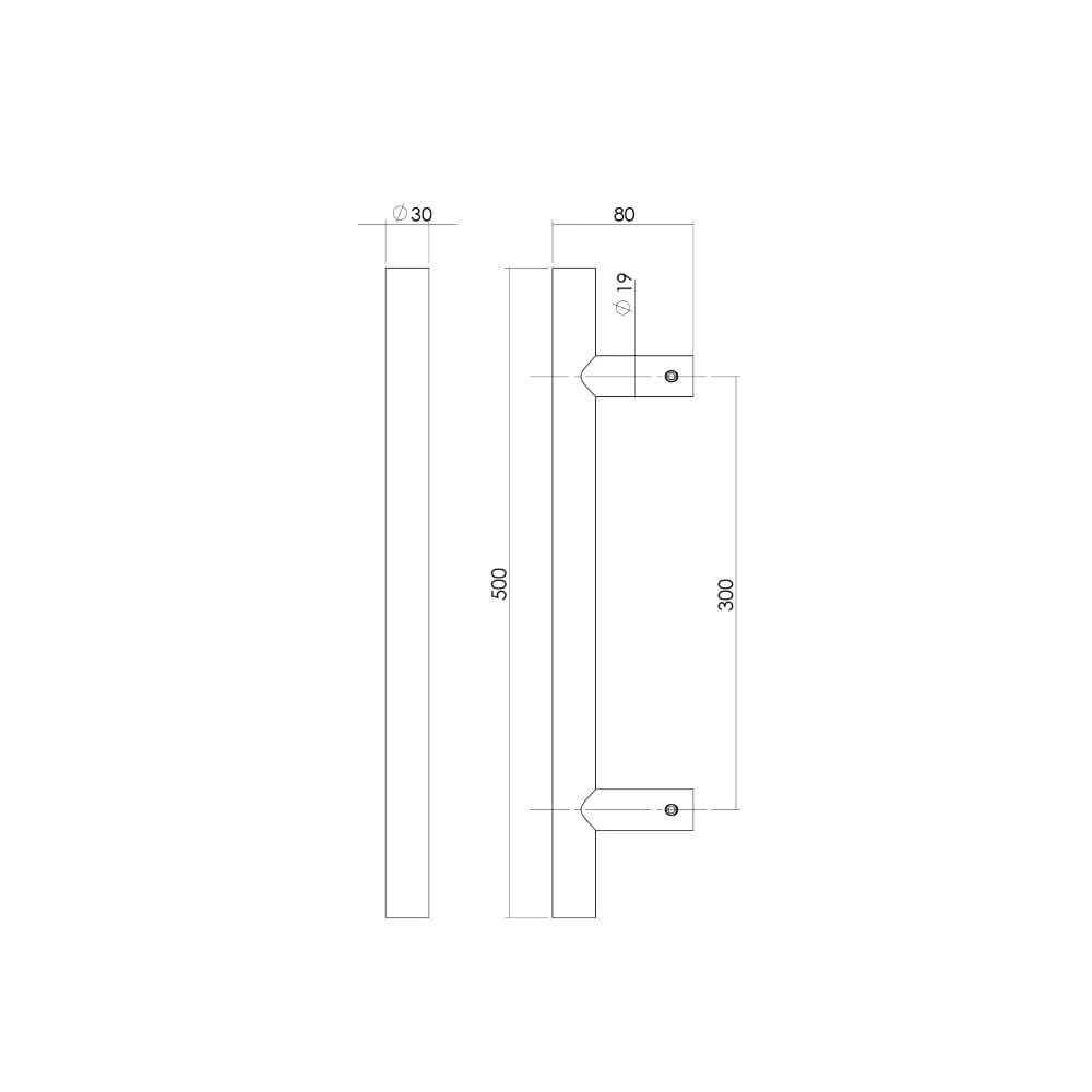 Türgriff T-Form Gripon 50x8cm Edelstahl Intersteel 8714186464960
