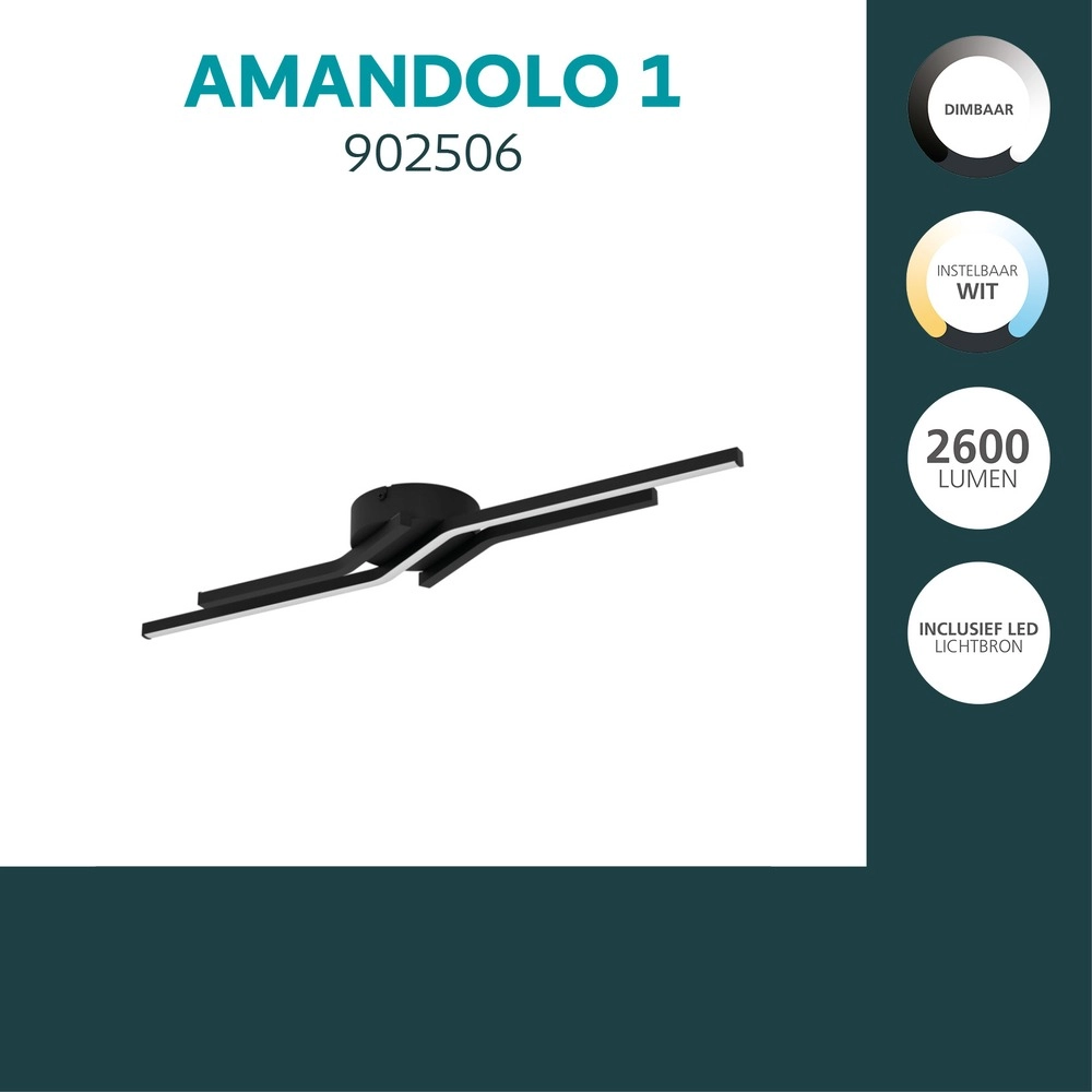 Design-Deckenlampe Amandolo 1 Schwarz Eglo 9008606391523
