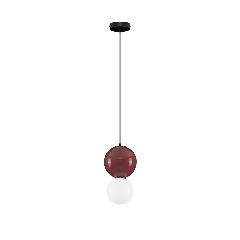 Pendelleuchte Noesis Ø 18cm burgunderrot mit weiß Lyora 5212017483669