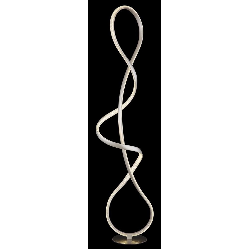 Nickel-Bodenlampe Swirl Moderne Zeit Globo 9007371509331