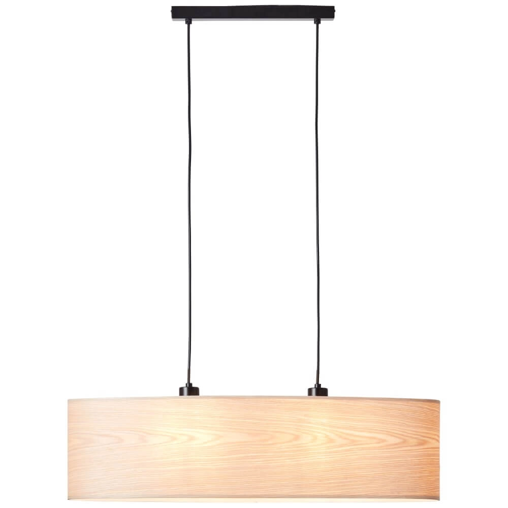 Hängelampe Oval Romm Schwarz mit Holzbraun Brilliant 4004353394829