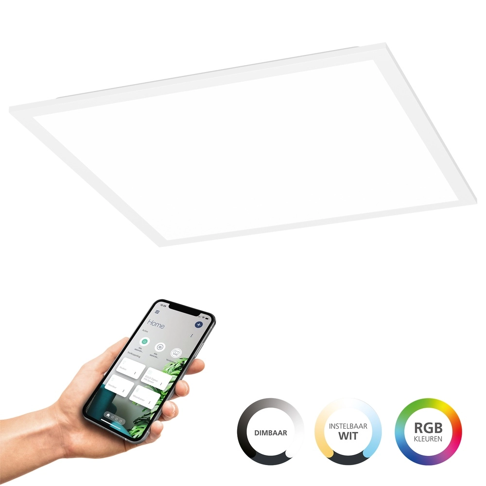 Deckenlampe Moradillo quadratisch 39cm 3-stufig CCT weiß