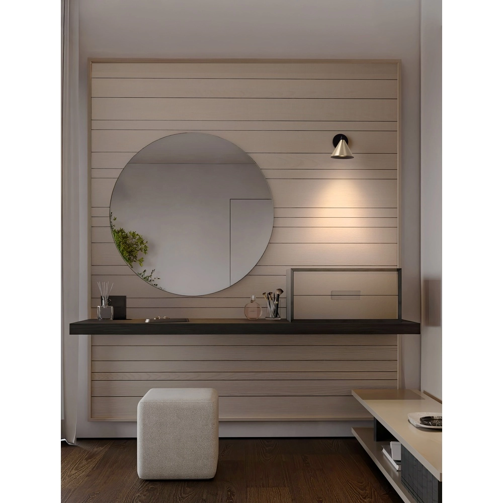 Wandleuchte Conico Single schwarz mit gold Lyora 5212017475374