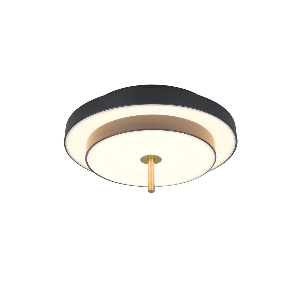 Moderne Deckenleuchte Keaton schwarz mit gold Ø 40cm Trio 4017807653687
