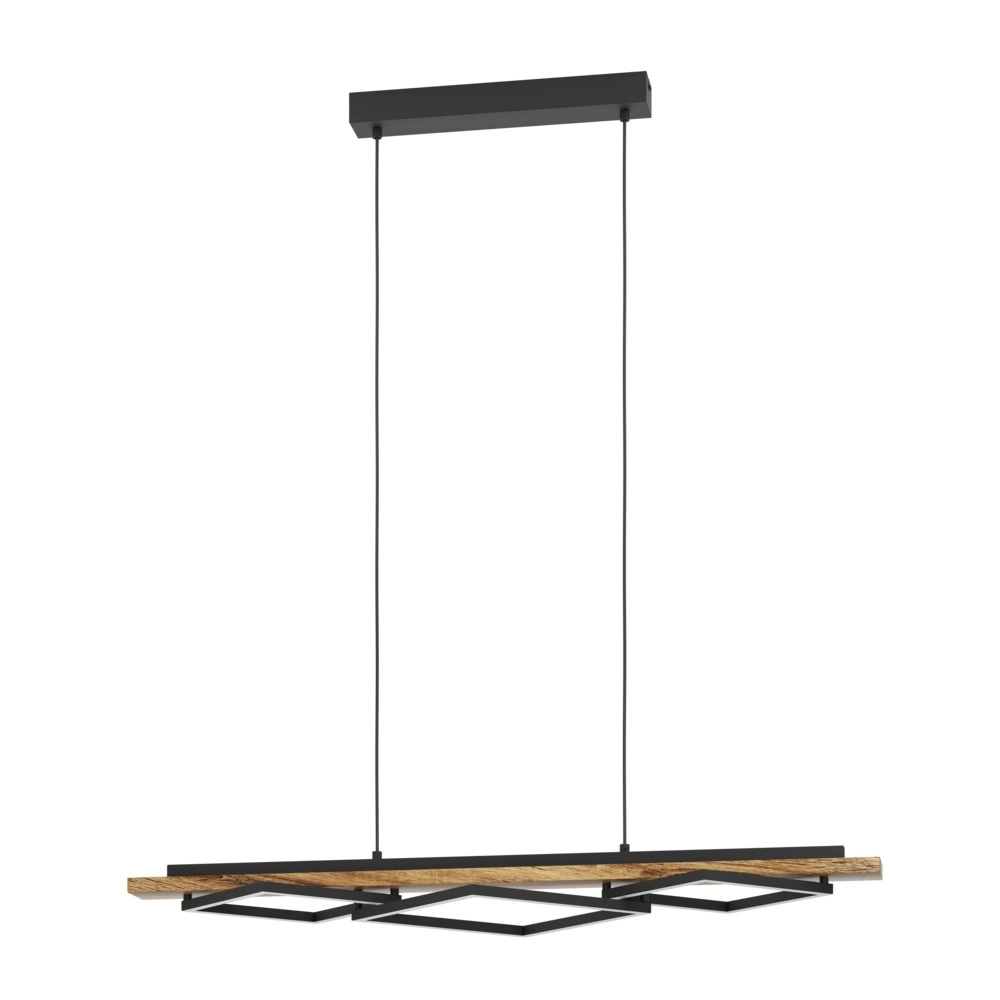 Design-Pendelleuchte Boyal schwarz mit dunklem Holz Eglo 9008606351930