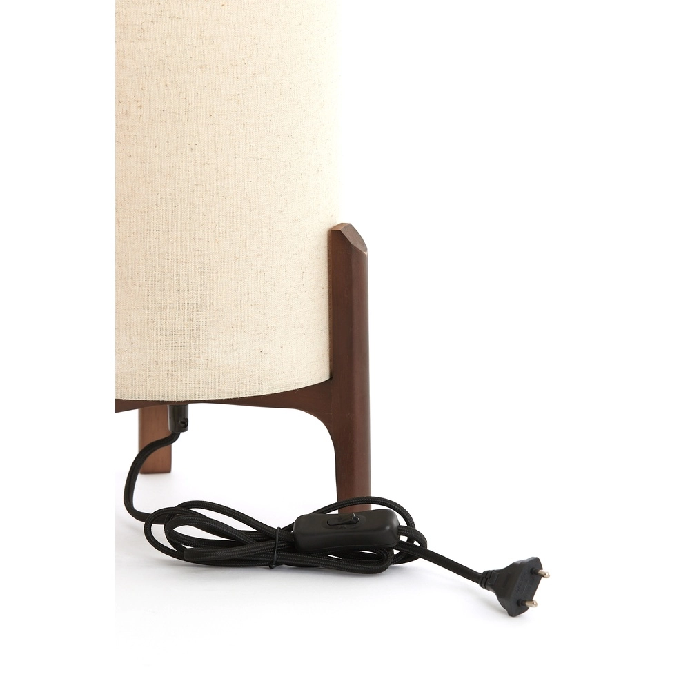 Tischlampe Litto Ø 22cm – Walnuss mit Naturleinen Light & Living 8717807792671