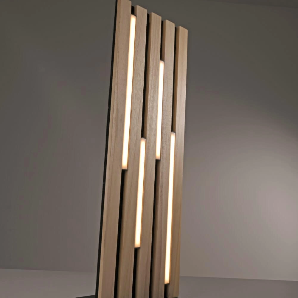 Designer-Stehleuchte Q-Akustik Holz Paul Neuhaus 4012248385401