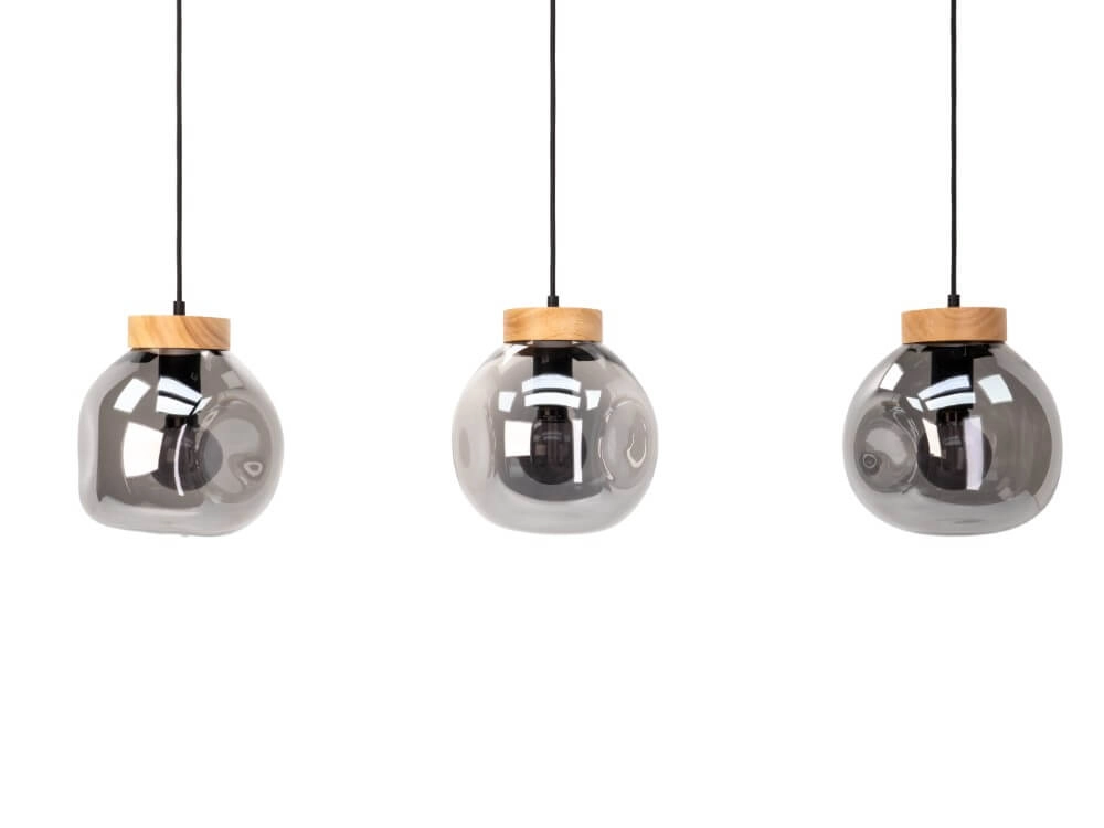 Hängelampe mit 3 Leuchten Magacela Holz mit Rauchglas Stars of Light 9008606274499
